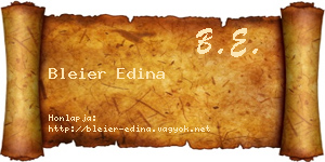 Bleier Edina névjegykártya